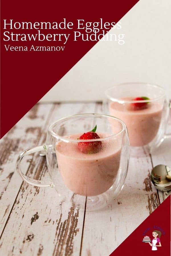 This is the best pudding recipe from scratch with 4 ingredients and just 5 minutes with strawberry puree