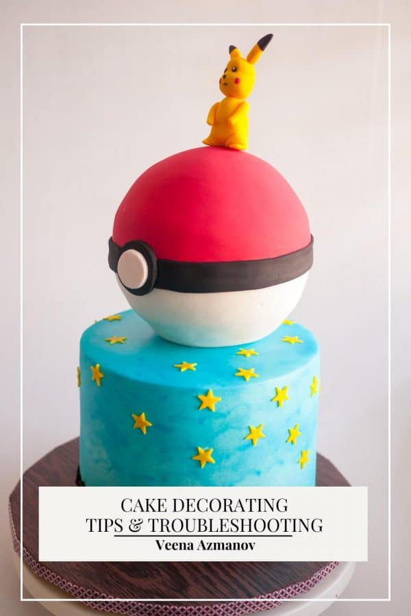 Pinterest image for cake decorating tips and troubleshooting.