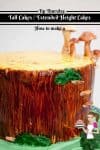 A cake decorated to look like a tree stump.