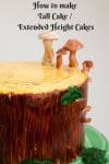A cake decorated to look like a tree stump.