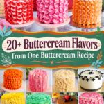 Pinterest image for one buttercream recipe with different buttercream flavors.