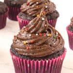 Pinterest image for chocolate cupcakes.