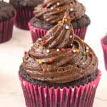 Pinterest image for chocolate cupcakes.