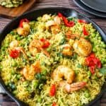 Pinterest image for Turmeric Shrimp Rice.