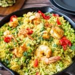 Pinterest image for Turmeric Shrimp Rice.