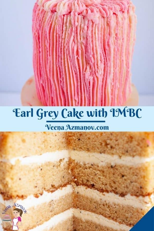Pinterest image for cake with Earl Grey.
