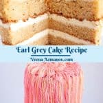 Pinterest image for Cake with Earl Grey tea.
