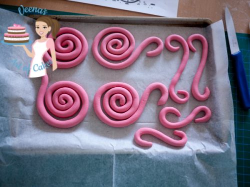 A cake decorations from gum paste.