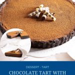 Pinterest image for ganache chocolate tart recipe.