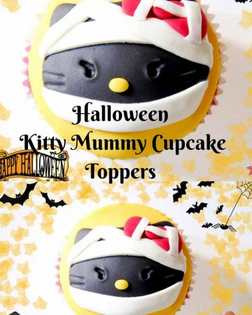 A Hallo Kitty mummy cupcake topper.