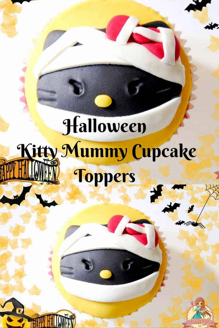 A Hallo Kitty mummy cupcake topper.