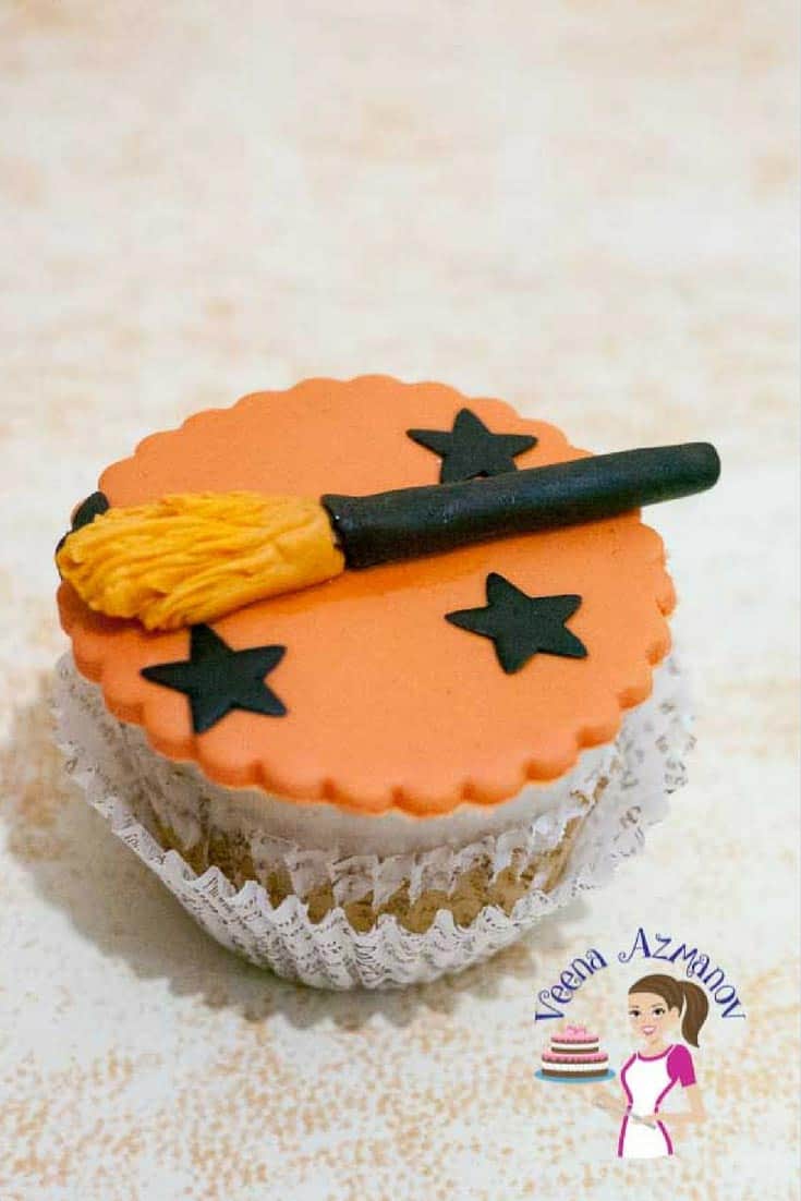 A Halloween cupcake topper.
