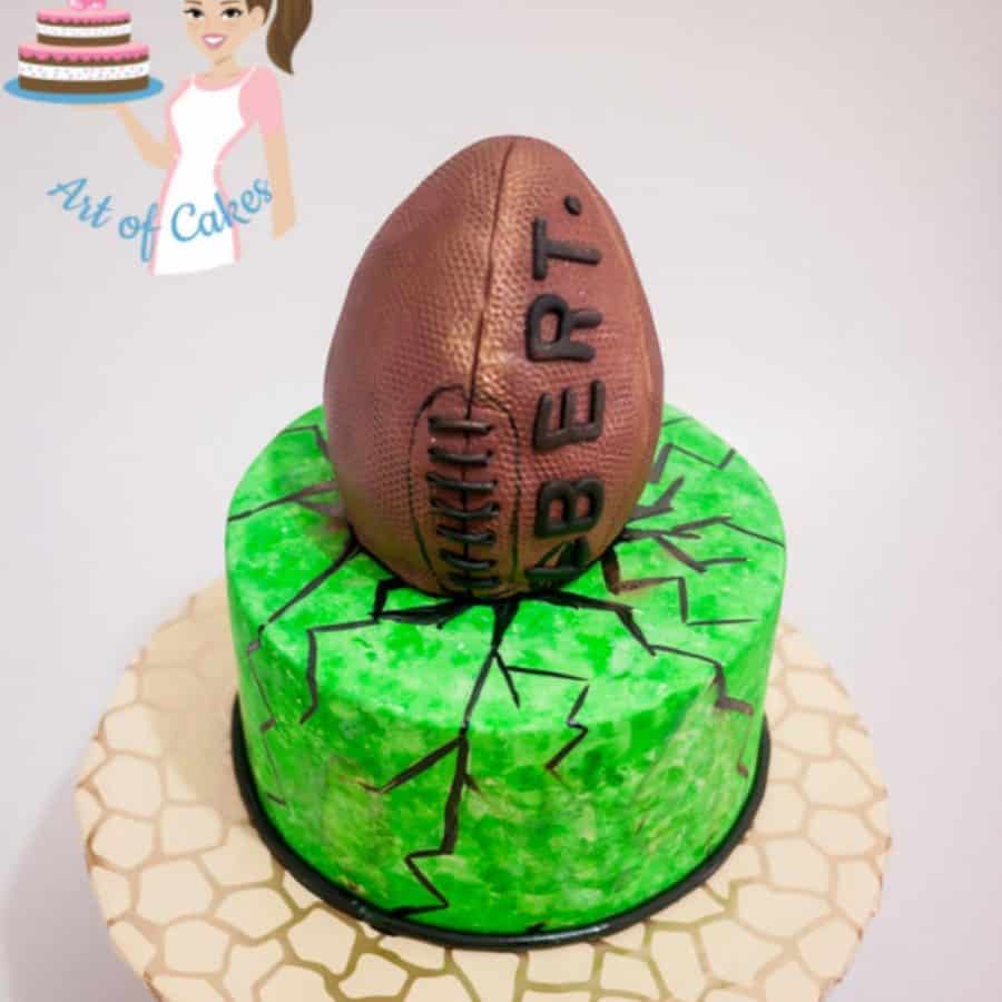 Soccer ball made with rice puff treats.