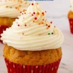 Pinterest image for vanilla cupcakes.