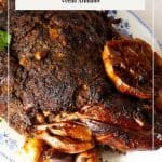 Pinterest image for slow roasted Leg of Lamb with Moroccan Ras El Hanout.