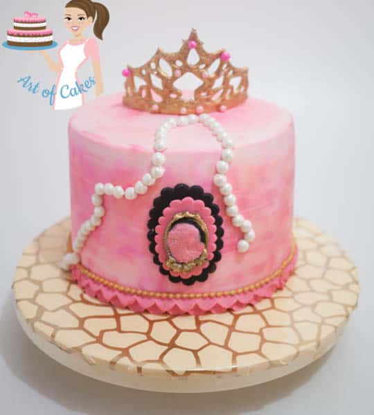 Gum Paste Princess Crown and Cake