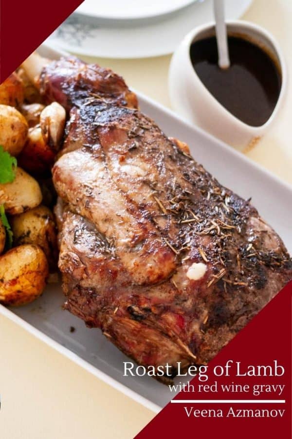 How to roast a lamb leg with baby potatoes and red wine gravy