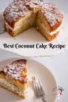 A slice of coconut cake.