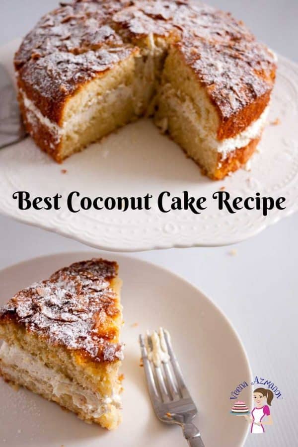 A slice of coconut cake.