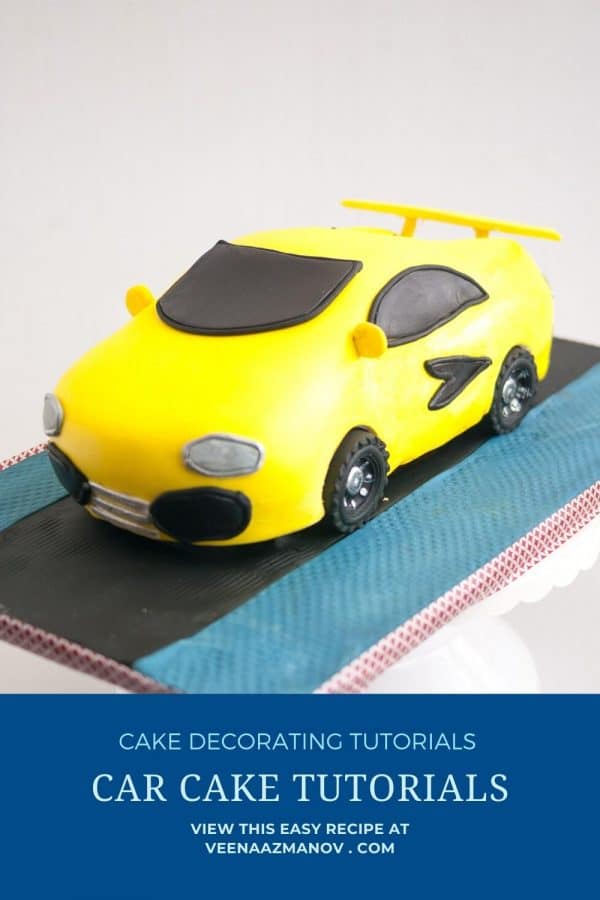 Pinterest image how to make a car cake.