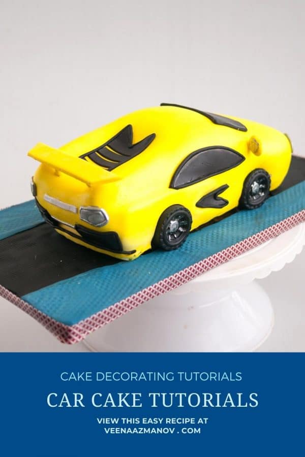 Pinterest image for a Lambourgini cake
