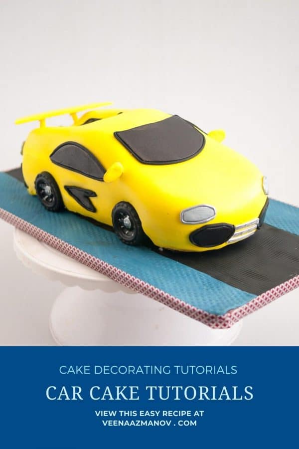 Pinterest image for a Lambourgini cake