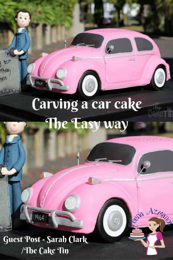 A car shaped cake.