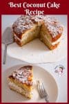 A slice of coconut cake.