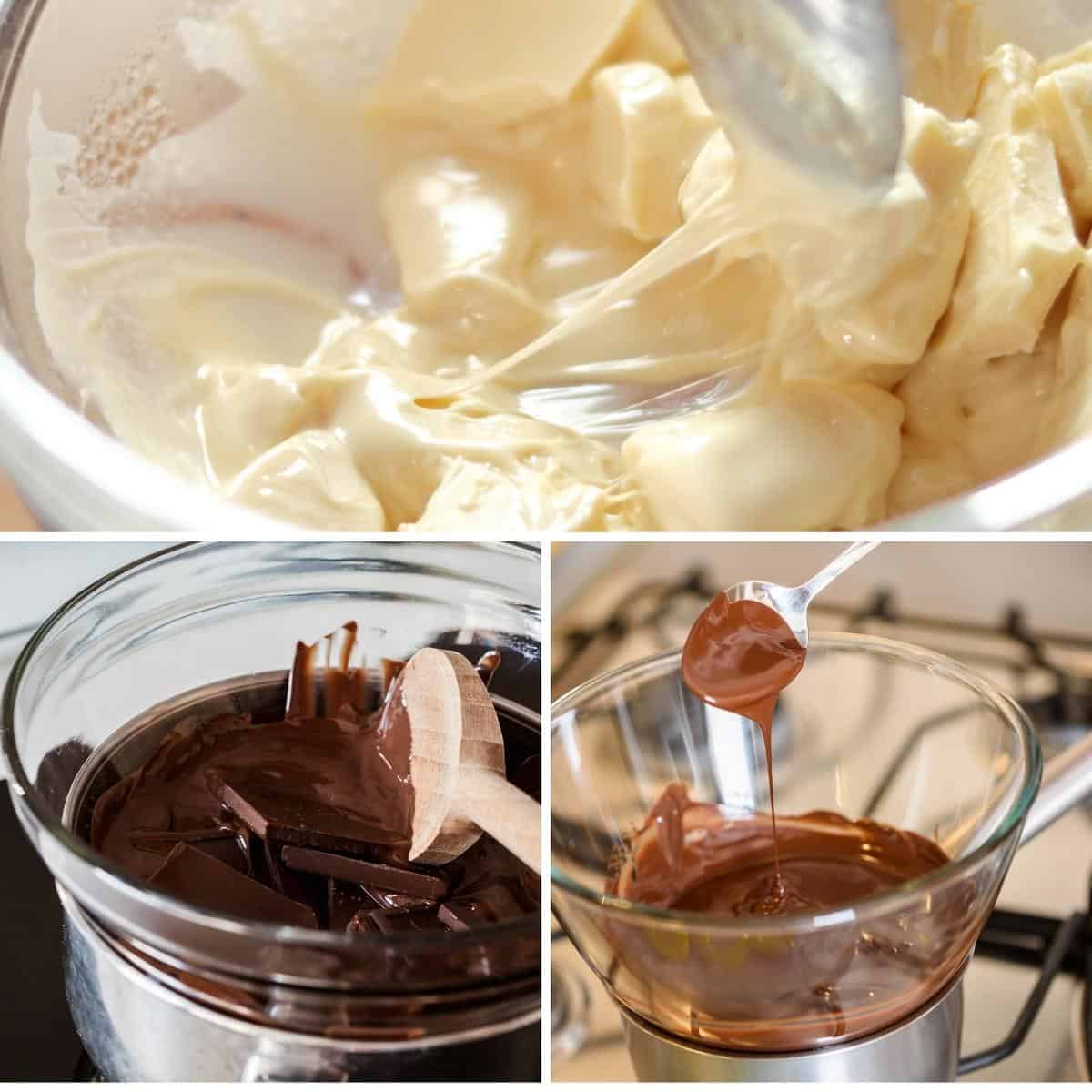 Melting chocolate on a double boiler