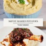 Pinterest image for skinny mashed potatoes.