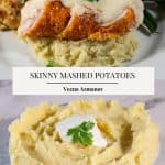 Pinterest image for skinny mashed potatoes.