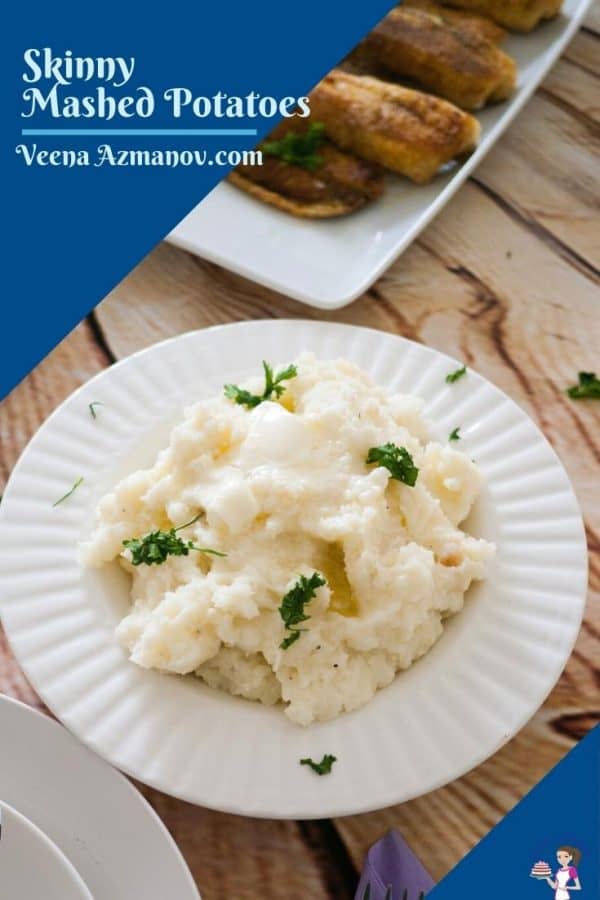A image of mashed potatoes for Pinterest