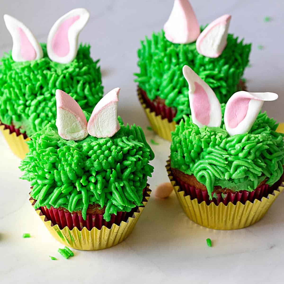 Easter Bunny Ear’s Cupcakes
