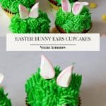 Pinterest image for bunny cupcakes.