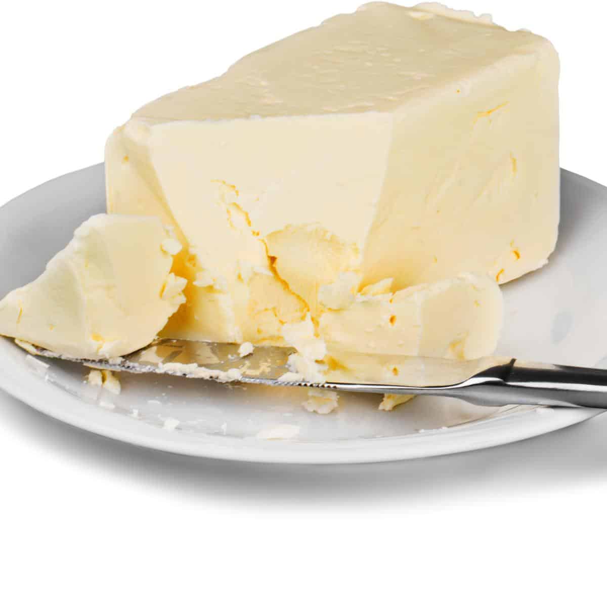 Butter on a plate.