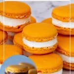 Pinterest image for Orange French Macarons.
