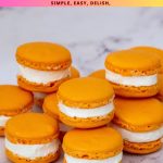 Pinterest image Orange Macarons.