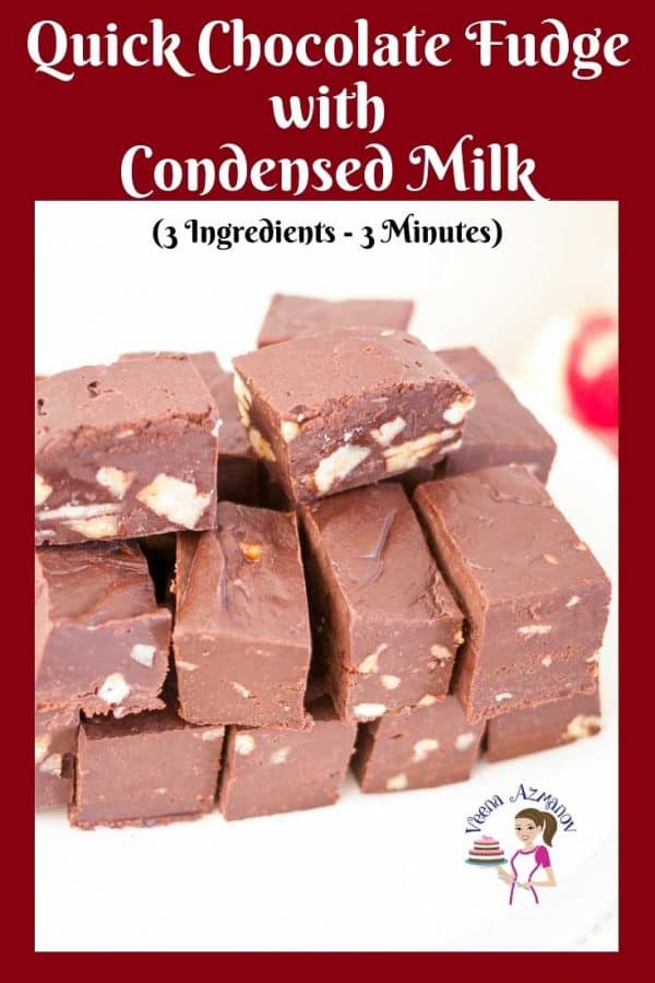 Make this holiday candy in just 3 minutes. Best quick microwave chocolate fudge with just three ingredients.
