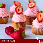 Pinterest image for Strawberry Buttercream Frosting,