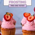 Pinterest image for Strawberry Buttercream Frosting,