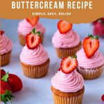 Pinterest image for Strawberry Buttercream Frosting,