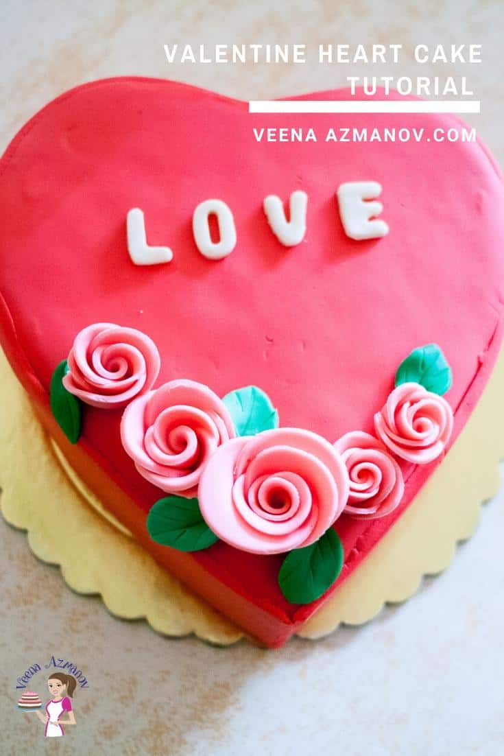 Heart Cake Video Tutorial - Veena Azmanov