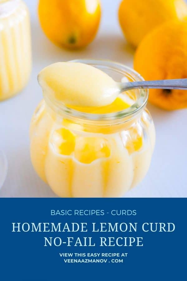 Pinterest image making homemade lemon curd.