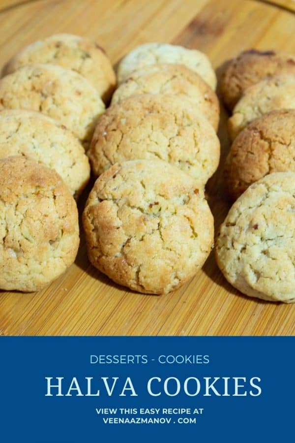 Pinterest image for cookies with halva.