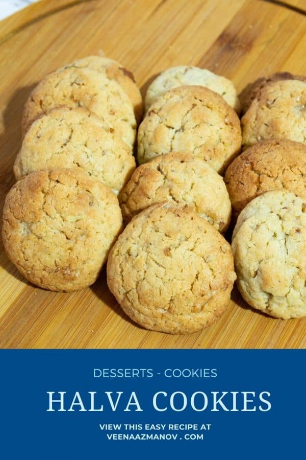 Pinterest image for cookies with halva.