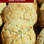 Pinterest image for Halva cookies recipe.