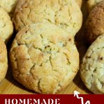 Pinterest image for Halva cookies recipe.