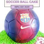 Pinterest image for Soccer Ball Cake Tutorial.