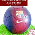 Pinterest image for Soccer Ball Cake Tutorial.