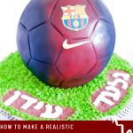 Pinterest image for Soccer Ball Cake Tutorial.